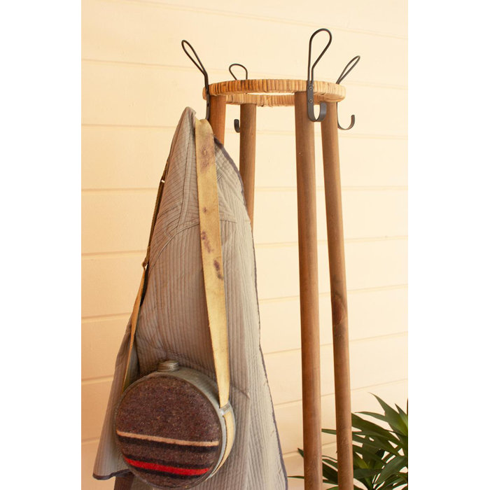 Bayou Breeze Ahrendt Solid Wood Freestanding Coat Rack Wayfair